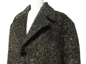 極美品 CELINE セリーヌ チェスターコート 2M159264F サイズ48 アクリル 金属繊維 ブラック ゴールド 中古 4b004947
