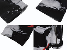 Load image into Gallery viewer, OFF-WHITE オフホワイト リキッド ペイント ジップアップ パーカー ブラック レッド コットン シルバー金具 サイズXL 美品 中古 4b004952