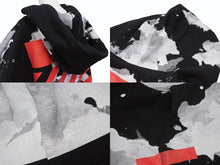 Load image into Gallery viewer, OFF-WHITE オフホワイト リキッド ペイント ジップアップ パーカー ブラック レッド コットン シルバー金具 サイズXL 美品 中古 4b004952