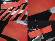 Load image into Gallery viewer, OFF-WHITE オフホワイト リキッド ペイント ジップアップ パーカー ブラック レッド コットン シルバー金具 サイズXL 美品 中古 4b004952