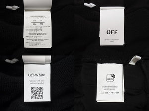 極美品 OFF-WHITE オフホワイト ダイアゴナル刺繍 スウェットパンツ ジョガーパンツ OMCH054F23FLE010 サイズXXL ブラック 中古 4b004953 