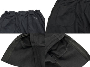 Y-3 ワイスリー コットンサルエルパンツ 1AX001 サイズM ロゴプリント ブラック ADIDAS アディダス 良品 中古 4b004957 