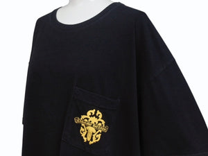 CHROME HEARTS クロムハーツ ダガー 半袖Tシャツ サイズXXL スクロールラベル ロゴプリント ブラック イエロー 美品 中古 4b004959