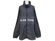 Load image into Gallery viewer, BALENCIAGA バレンシアガ 21SS トラックジャケット 612966 サイズL オーバーサイズ ブラック ロゴ刺繍 チェック柄 美品 中古 4b004962