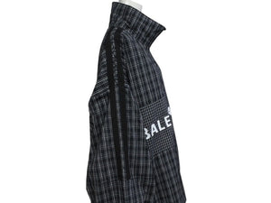 BALENCIAGA バレンシアガ 21SS トラックジャケット 612966 サイズL オーバーサイズ ブラック ロゴ刺繍 チェック柄 美品 中古 4b004962