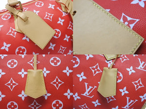新品同様 LOUIS VUITTON ルイヴィトン スピーディ P9 バンドリエール40 M24420 2WAY ボストンバッグ レッド ゴールド金具 中古 4b004964