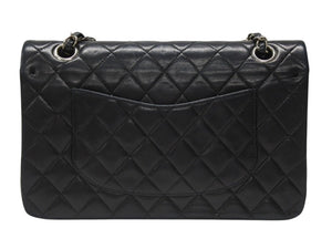 CHANEL シャネル マトラッセ25 Wフラップ Wチェーンショルダーバッグ 6番台 ココマーク ラムスキン ブラック 美品 中古 4b004966