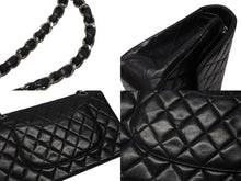 Load image into Gallery viewer, CHANEL シャネル マトラッセ25 Wフラップ Wチェーンショルダーバッグ 6番台 ココマーク ラムスキン ブラック 美品 中古 4b004966