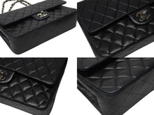Load image into Gallery viewer, CHANEL シャネル マトラッセ25 Wフラップ Wチェーンショルダーバッグ 6番台 ココマーク ラムスキン ブラック 美品 中古 4b004966