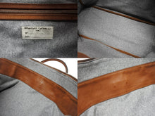 Load image into Gallery viewer, Brunello Cucinelli ブルネロクチネリ カントリーバッグ ビジネスバッグ レザー ウール ブラウン グレー シルバー金具 美品 中古 4b004968