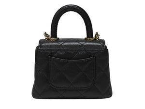 新品未使用 CHANEL シャネル マイクロミニ マトラッセ ハンドバッグ ショルダーバッグ ランダム番台 キャビアスキン ブラック 中古 4b004969