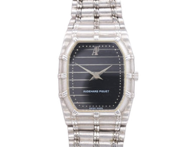 AUDEMARS PIGUET オーデマピゲ BAMBOO QZ バンブー クォーツ 黒文字盤 金無垢 750 WG 60.6g 美品 中古 4b004972