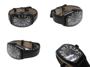FRANCK MULLER フランクミュラー カサブランカ ノアール Ref.5850 SC CASA NR 100本限定 腕時計 黒文字盤 型押し革ベルト 自動巻き 美品 中古 4b007869
