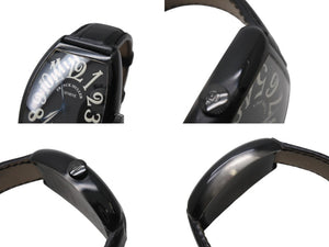FRANCK MULLER フランクミュラー カサブランカ ノアール Ref.5850 SC CASA NR 100本限定 腕時計 黒文字盤 型押し革ベルト 自動巻き 美品 中古 4b007869