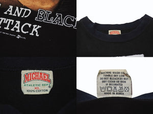 極美品 VINTAGE ヴィンテージ 90s nWo New World Order ホワイト アンド ブラック アタック Tシャツ サイズXL 1999年プロレス 中古 4b004985 