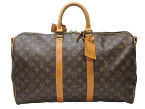 LOUIS VUITTON ルイヴィトン キーポル バンドリエール45 ボストンバッグ M41418 モノグラム ブラウン ゴールド金具 美品 中古 4b004988