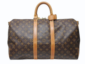 LOUIS VUITTON ルイヴィトン キーポル バンドリエール45 ボストンバッグ M41418 モノグラム ブラウン ゴールド金具 美品 中古 4b004988