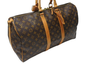 LOUIS VUITTON ルイヴィトン キーポル バンドリエール45 ボストンバッグ M41418 モノグラム ブラウン ゴールド金具 美品 中古 4b004988