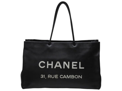 CHANEL シャネル エッセンシャルトート トートバッグ A46882 12番台 ココマーク レザー ブラック シルバー金具 美品 中古 4b004989