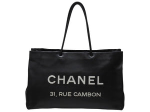 CHANEL シャネル エッセンシャルトート トートバッグ A46882 12番台 ココマーク レザー ブラック シルバー金具 美品 中古 4b004989