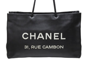 CHANEL シャネル エッセンシャルトート トートバッグ A46882 12番台 ココマーク レザー ブラック シルバー金具 美品 中古 4b004989