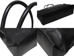 CHANEL シャネル エッセンシャルトート トートバッグ A46882 12番台 ココマーク レザー ブラック シルバー金具 美品 中古 4b004989