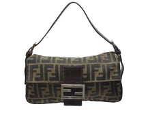 Load image into Gallery viewer, FENDI フェンディ ハンドバッグ ズッカ柄 マンマバケット ブラウン キャンバス レザー 26424 シルバー金具 美品 中古 4b004992