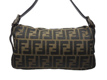 Load image into Gallery viewer, FENDI フェンディ ハンドバッグ ズッカ柄 マンマバケット ブラウン キャンバス レザー 26424 シルバー金具 美品 中古 4b004992