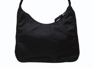 PRADA プラダ ホーボー ワンショルダーバッグ MV515 トライアングルロゴ ナイロン ブラック 美品 中古 4b004994