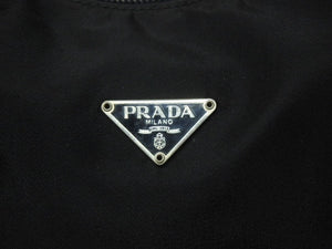 PRADA プラダ ホーボー ワンショルダーバッグ MV515 トライアングルロゴ ナイロン ブラック 美品 中古 4b004994