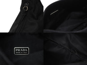 PRADA プラダ ホーボー ワンショルダーバッグ MV515 トライアングルロゴ ナイロン ブラック 美品 中古 4b004994