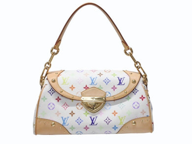 LOUIS VUITTON ルイヴィトン ビバリーMM ワンショルダーバッグ M40203 モノグラム マルチカラー ホワイト 村上隆 ゴールド金具 美品 中古 4b004996
