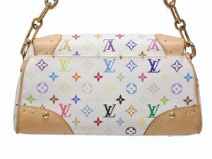 LOUIS VUITTON ルイヴィトン ビバリーMM ワンショルダーバッグ M40203 モノグラム マルチカラー ホワイト 村上隆 ゴールド金具 美品 中古 4b004996