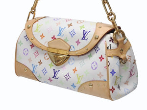 LOUIS VUITTON ルイヴィトン ビバリーMM ワンショルダーバッグ M40203 モノグラム マルチカラー ホワイト 村上隆 ゴールド金具 美品 中古 4b004996