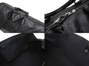 新品同様 LOUIS VUITTON ルイヴィトン キーポル バンドリエール55 ボストンバッグ M40605 イニシャル入り モノグラム エクリプス 中古 4b004998