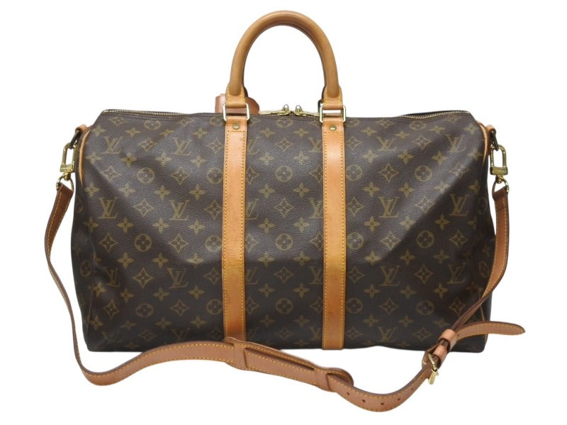 LOUIS VUITTON ルイヴィトン キーポル バンドリエール45 ボストンバッグ M41418 モノグラム ブラウン ゴールド金具 美品 中古 4b004999