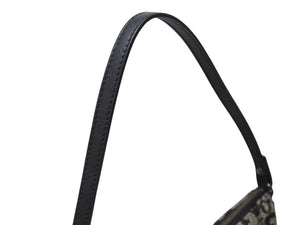 ChristianDior クリスチャンディオール サドルポーチ ワンショルダーバッグ MC 1002 トロッター エンボスロゴ ブラック 美品 中古 4b005000