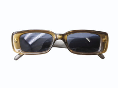 GUCCI グッチ サングラス メガネ 2409 イタリア製 プラスチック メタル カーキ シルバー金具 サイズ49◻︎19 135 美品 中古 4b005001
