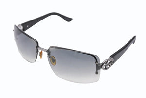 極美品 GUCCI グッチ リムレス サングラス イタリア製 プラスチック メタル ブラックシルバー金具 サイズ62◻︎14 130 中古 4b005003 