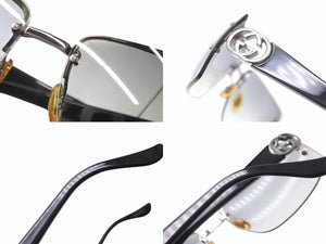 極美品 GUCCI グッチ リムレス サングラス イタリア製 プラスチック メタル ブラックシルバー金具 サイズ62◻︎14 130 中古 4b005003 