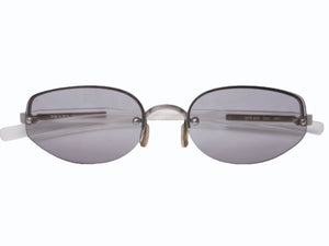 PRADA プラダ サングラス メガネ SPR 93A イタリア製 プラスチック メタル クリア グレー シルバー金具 美品 中古 4b005004
