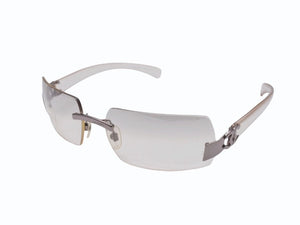 CHANEL シャネル リムレス サングラス 4048 c.168/61 サイズ59□16 125 クリア シルバー グレーレンズ 美品 中古 4b005005
