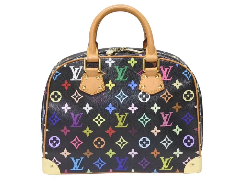 極美品 LOUIS VUITTON ルイヴィトン トゥルーヴィル ハンドバッグ M92662 モノグラム マルチカラー ブラック 村上隆 中古 4b005009