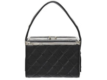 Load image into Gallery viewer, CHANEL シャネル バニティバッグ ハンドバッグ 4番台 ココマーク ラムスキン キルティング ブラック シルバー金具 美品 中古 4b005011