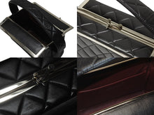 Load image into Gallery viewer, CHANEL シャネル バニティバッグ ハンドバッグ 4番台 ココマーク ラムスキン キルティング ブラック シルバー金具 美品 中古 4b005011