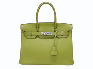 極美品 HERMES エルメス BIRKIN バーキン 30 ハンドバッグ シェーブル アニスグリーン ◻︎I刻印 シルバー金具 内縫い 中古 4b005012