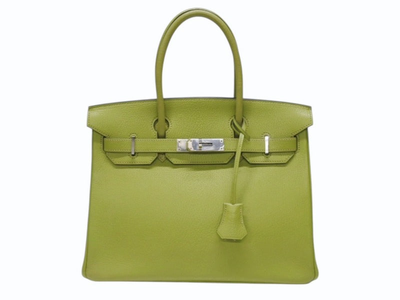 極美品 HERMES エルメス BIRKIN バーキン 30 ハンドバッグ シェーブル アニスグリーン ◻︎I刻印 シルバー金具 内縫い 中古 4b005012