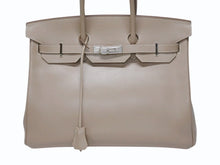 Load image into Gallery viewer, 極美品 HERMES エルメス BIRKIN バーキン 35 ハンドバッグ タデラクト アルジル ギロッシュ金具 ☐R刻印 中古 4b005020