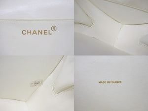 CHANEL シャネル ヴィンテージ ハートバニティバッグ 3番台 チェーンハンドル ココマーク ホワイト パテント 美品 中古 4b005021