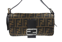 Load image into Gallery viewer, FENDI フェンディ マンマバケット ワンショルダーバッグ 26424 ズッカ柄 キャンバス レザー ブラウン シルバー金具 美品 中古 4b005922